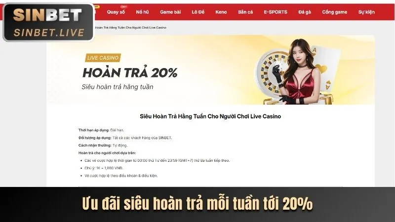 Hoàn trả thể thao và casino Loto188
